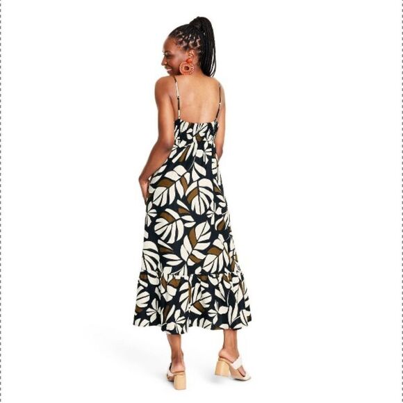 Botanical Print Sleeveless Tie-Front Midi Dress - Tabitha Brown for Target - Picture 2 of 5